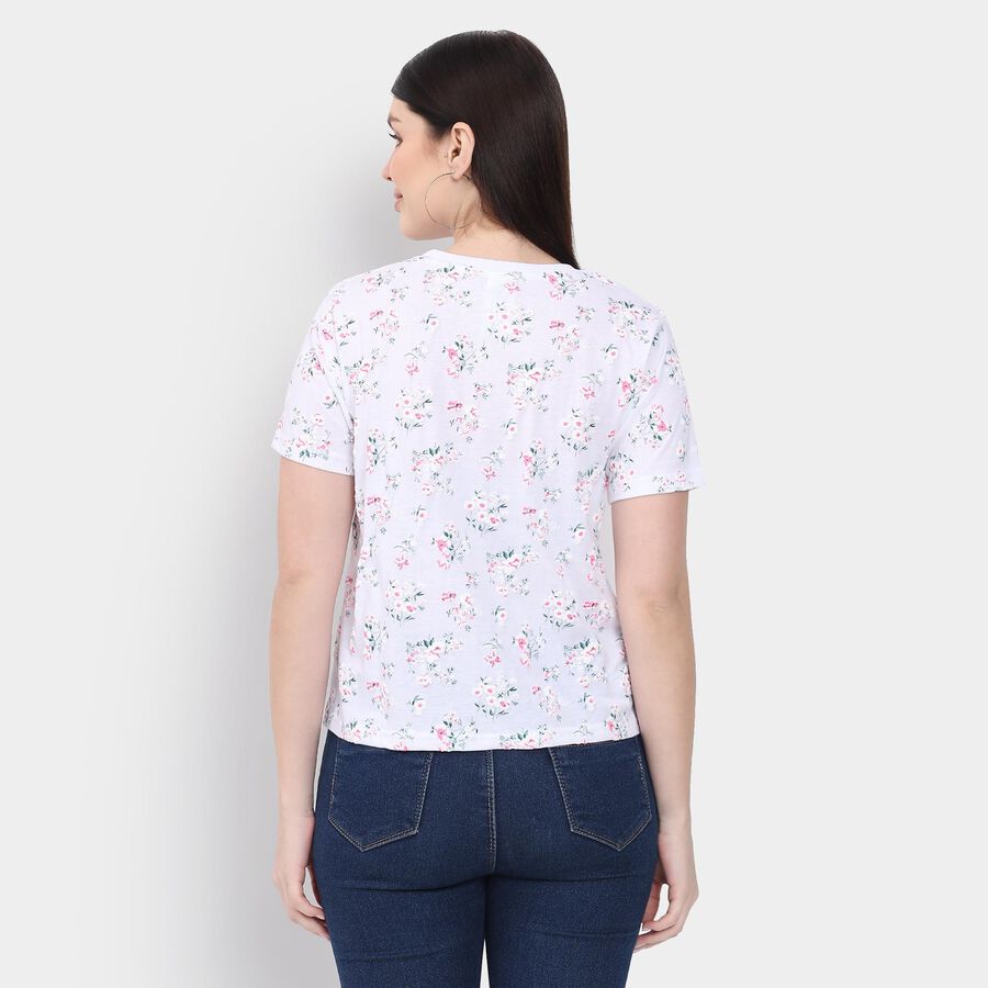 Ladies' Round Neck T-Shirt , White, large