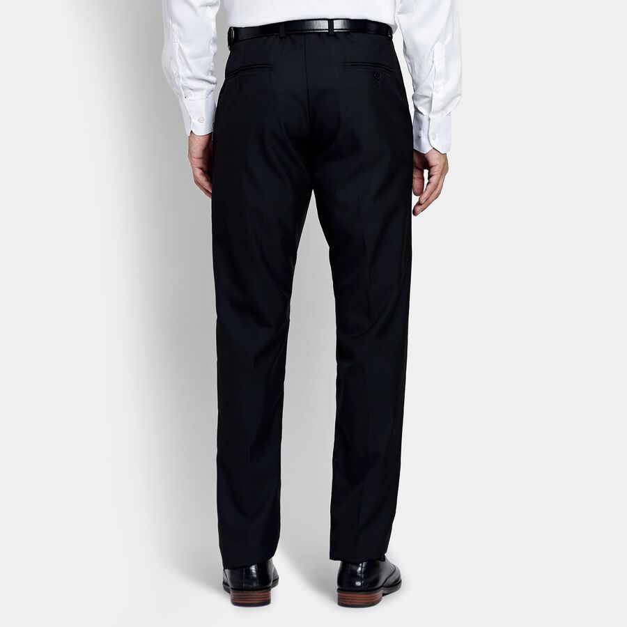 Men's Slim Fit Formal Trousers, Black, large image number null