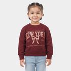 Girls' Wine Crew Neck Pullover Sweatshirt, Wine, small