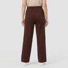 Women's Brown Straight Fit Side Panel Track Pants, भूरा, small