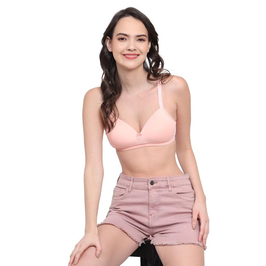 Solid Bra, पीच, large image number null