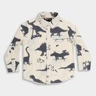 Boys Off-White Cotton Full Sleeve Classic Casual Shirt, ऑफ व्हाइट, small image number null