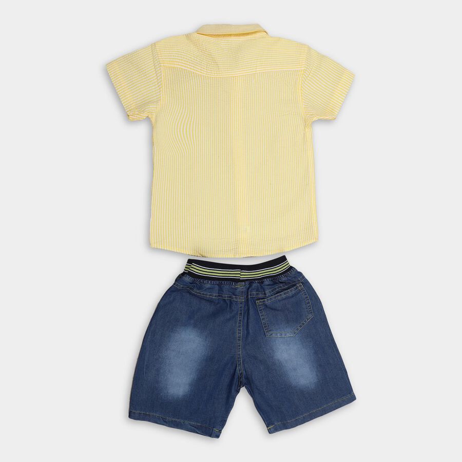 Boys' 100% Cotton Woven Baba Suit, Yellow, large image number null
