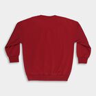 Boys Deep Maroon Crew Neck Casual Sweatshirt, Maroon, small
