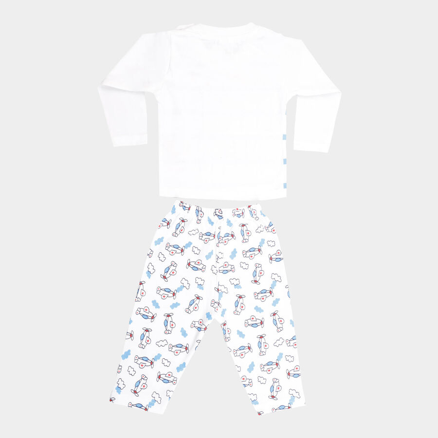Infants Cotton Baba Suit, White, large image number null
