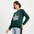 Solid Round Neck Sweatshirt, Olive, small image number null
