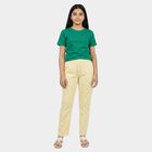 Girls' Yellow Regular Fit Solid Pyjama, Yellow, small