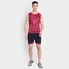 Printed Sleeveless T-Shirt, Maroon, small image number null
