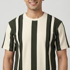 Men's White Round Neck Minimalist T-Shirt, Off White, small
