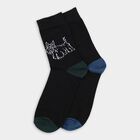 Men's Socks (Pack of 2), काला, small