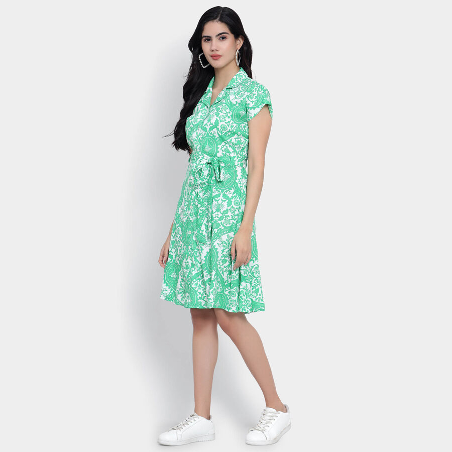 All Over Print Skater Dress, Light Green, large image number null