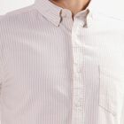 Men's Soft Beige Cotton Button Down Collar Casual Shirt, Beige, small image number null