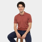Men's Coral Cotton Polo Neck Polo T-Shirt, मूँगा (कोरल), small