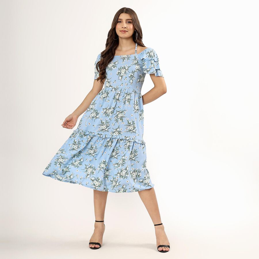 Ladies' A Line Dress , Light Blue, large image number null