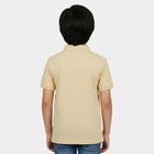 Boys Beige Polo Neck Polo Boys T-Shirt, गहरा पीला, small