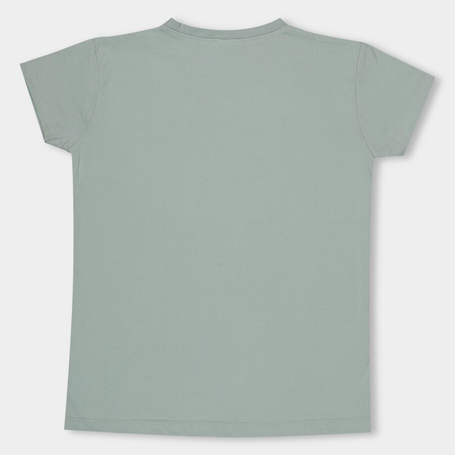 Boys' Light Green Crew Neck Casual T-Shirt, Light Green, large image number null
