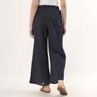 Women's Dark Navy Regular Fit Striped Palazzos, Mid Blue, small image number null