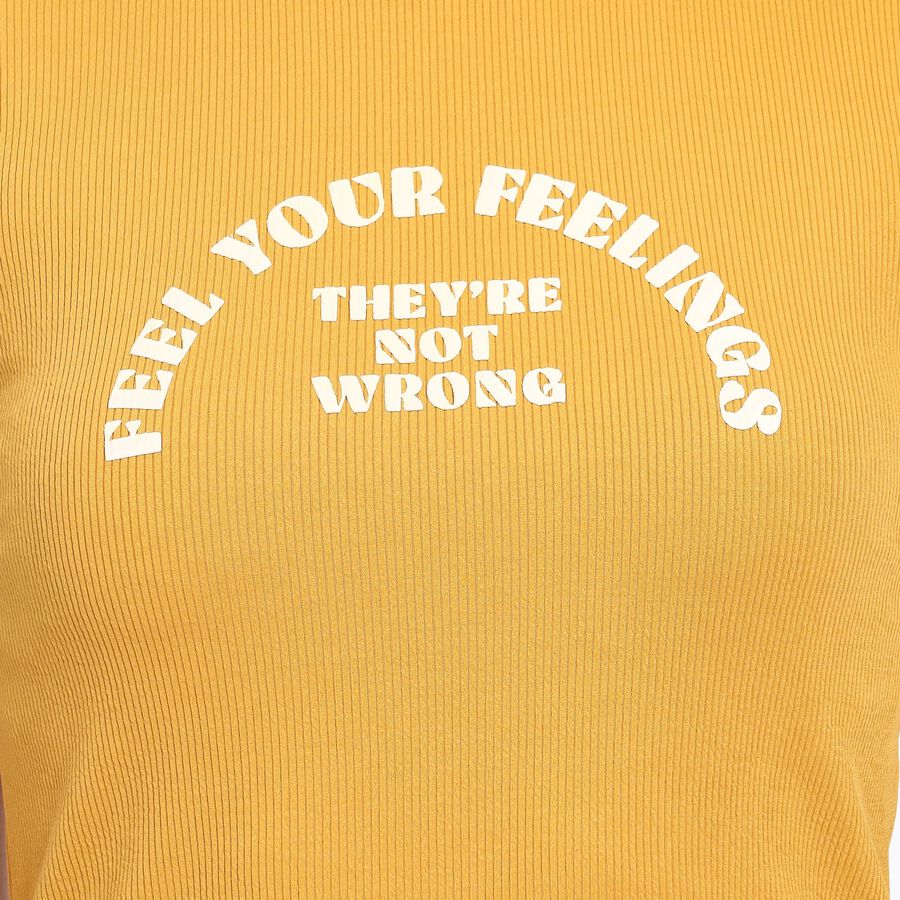 Ladies'  Crop  Top, Mustard, large image number null