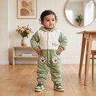 Infants' Olive Green Hooded Embroidered Baba Suit, Olive, small