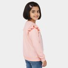 Girls Light Pink Crew Neck Casual Sweatshirt, हल्का गुलाबी, small image number null