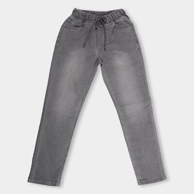 Kids Stonewashed Grey Slim Fit Basic Jeans