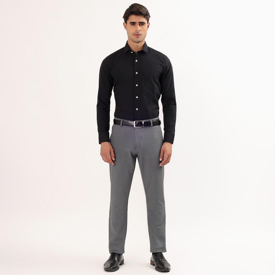 Men's Slim Fit Casual Trousers , हल्का ग्रे, large image number null