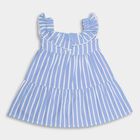 Infant Girls' 100% Cotton Frock , हल्का नीला, small