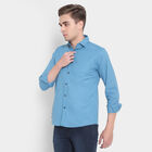 Cotton Solid Casual Shirt, Mid Blue, small image number null