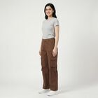 Women's Brown Regular Fit Cotton Jeans, Brown, small