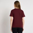 Ladies' Round Neck T-Shirt , Wine, small
