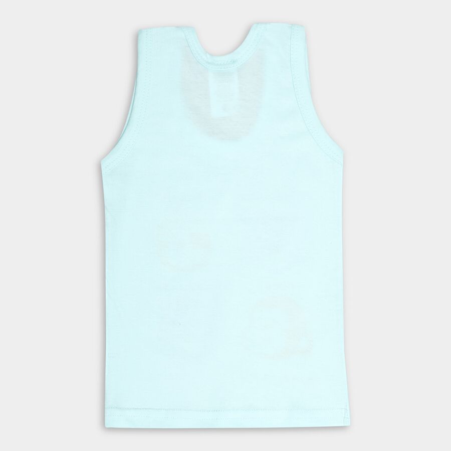Infants' Cotton Vest, Aqua, large