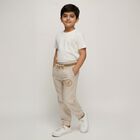 Boys Light Beige Regular Fit Jogger Trousers, गहरा पीला, small image number null