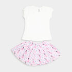 Infants Cotton Skirt Top Set, White, small image number null