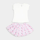 Infants Cotton Skirt Top Set, White, small image number null