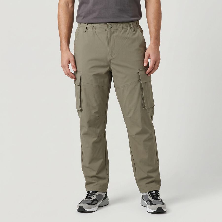 Men's Light Grey Relaxed Fit Cargo Trousers, Light Grey, large
