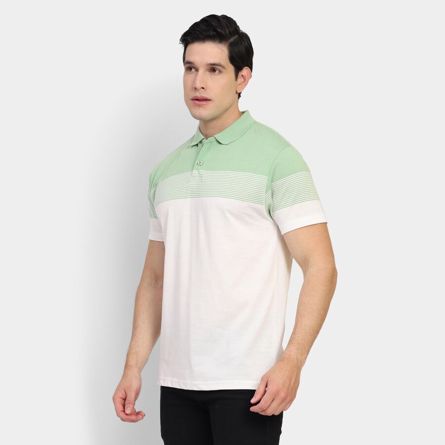 Men's Collared Half Sleeves T-Shirt , Light Green, large image number null