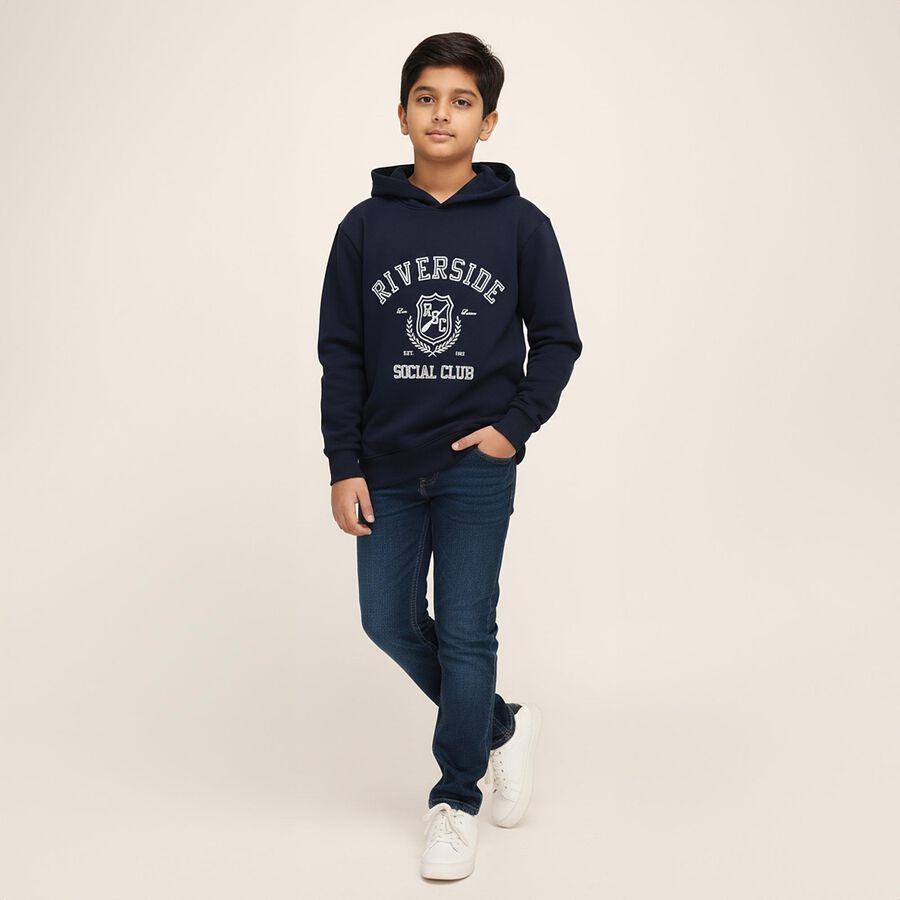 Boys' Sweatshirt, Navy Blue, large image number null
