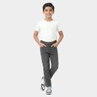 Boys' Dark Grey Slim Fit Washed Jeans, गहरा ग्रे, small