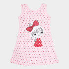 Girls Printed A Line Sleeveless Frock, Pink, small image number null