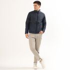 Men's Deep Midnight Navy High Neck Casual Jacket, Navy Blue, small image number null