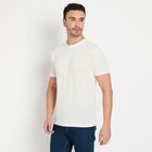 Men's Round Neck Half Sleeves T-Shirt , Off White, small
