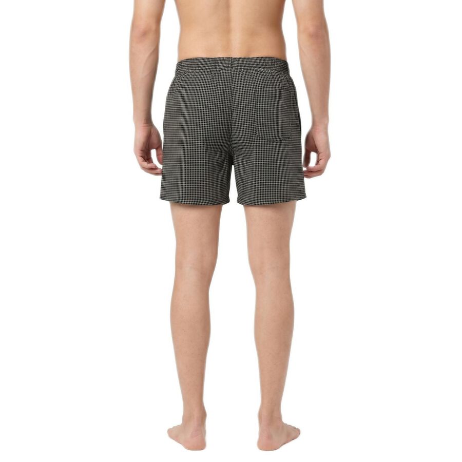 Men's Black Classic Fit Solid Boxers, काला, large