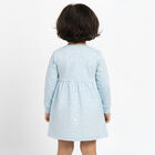 Girls' Light Sky Blue Polka Dot Long Sleeve Frock, Light Blue, small image number null