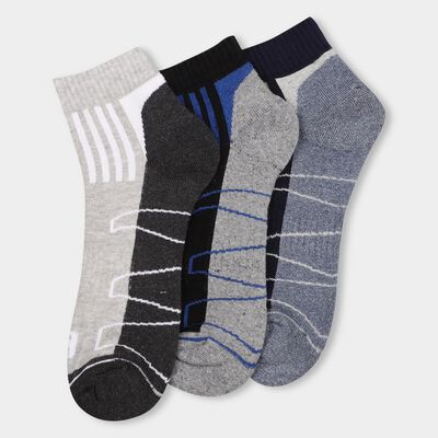 Men's Dark Navy Blue And Gray Ankle Sports Socks