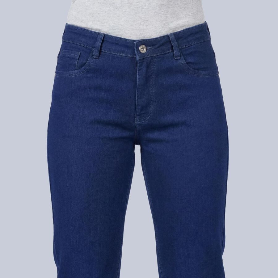 Women's Blue Skinny Fit High Rise Jeans, गहरा नीला, large