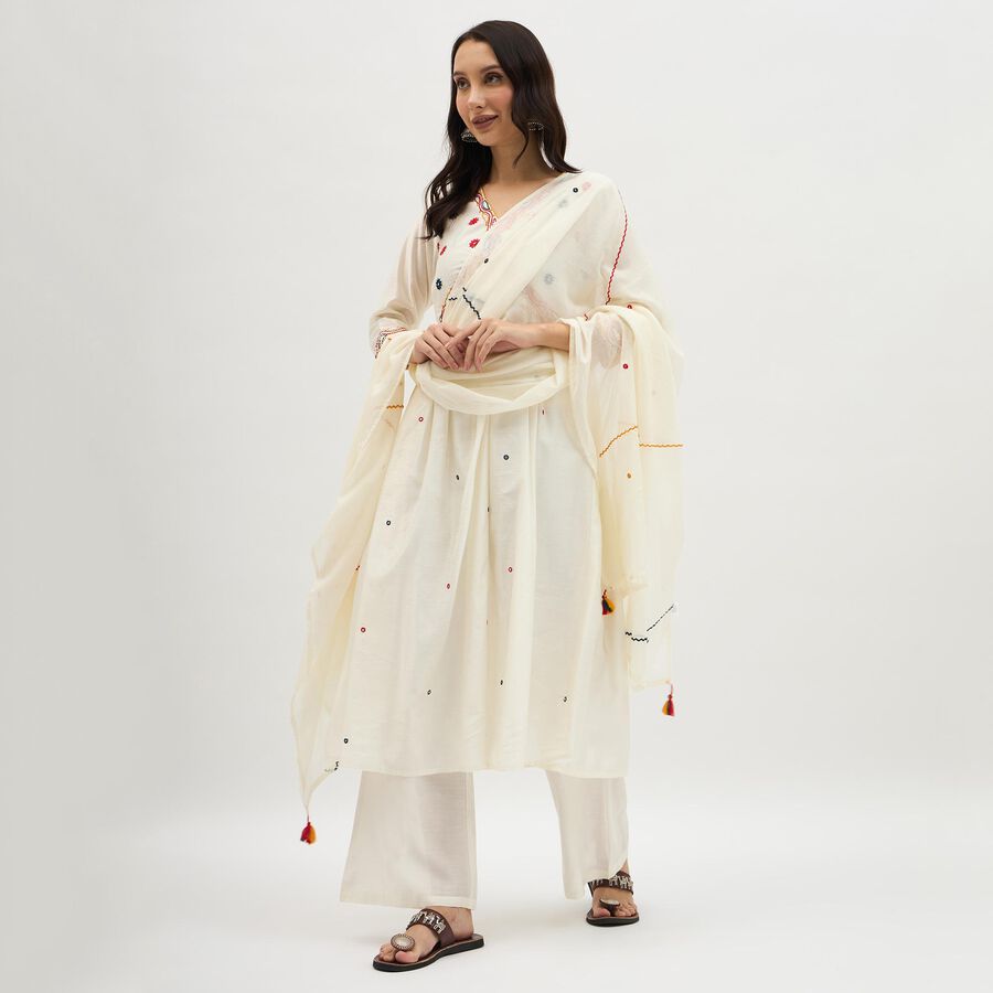 Ladies' Kurta, ऑफ व्हाइट, large image number null