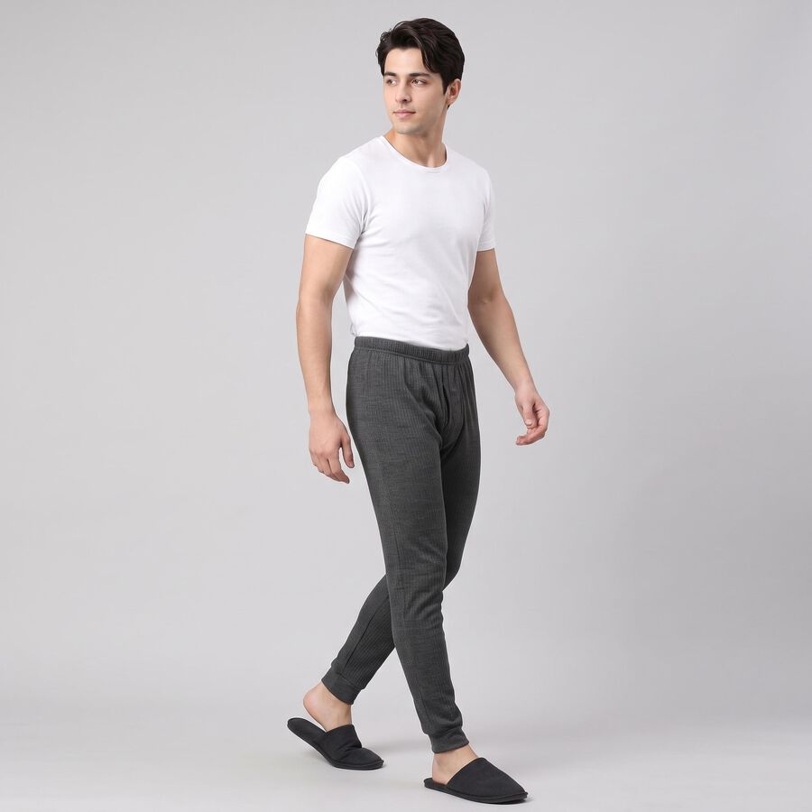 Men's Charcoal Long Johns Thermal, चारकोल, large