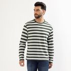 Men's Muted Sage Green Round Neck Casual T-Shirt, हल्का हरा, small image number null