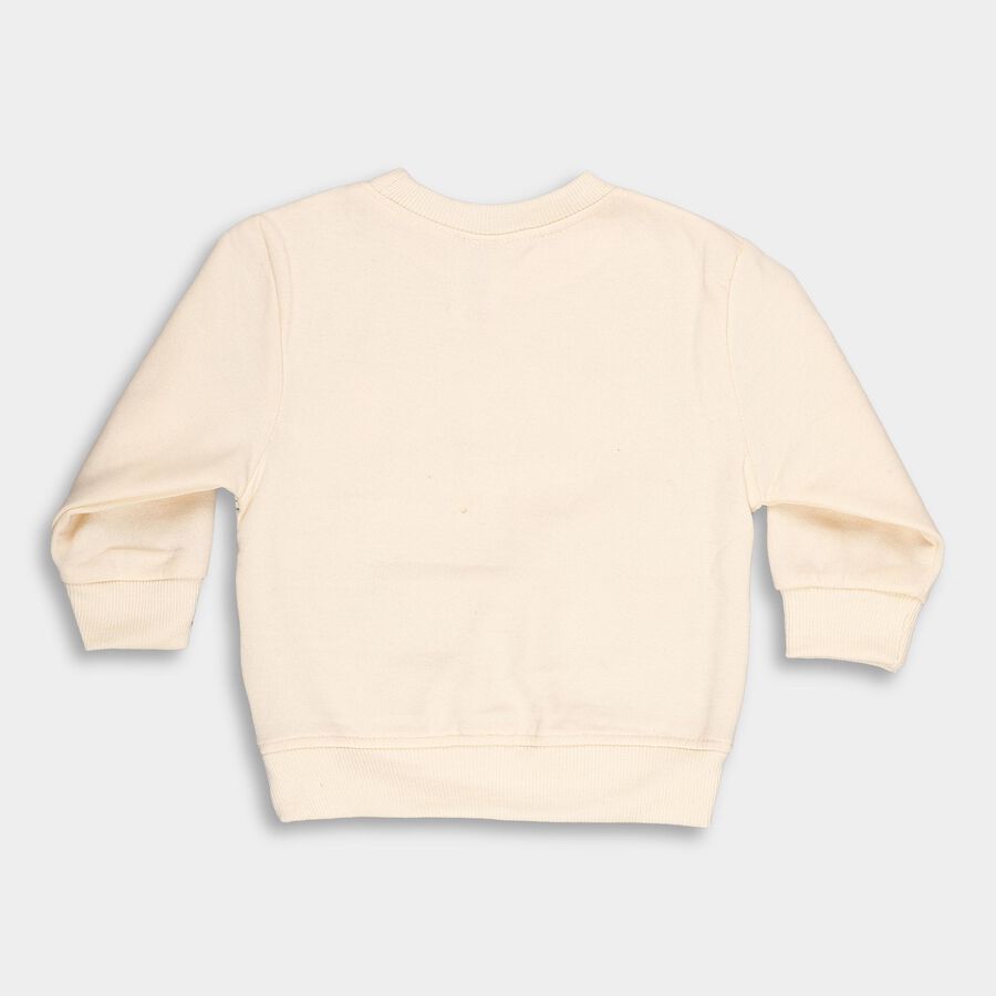Infants Light Beige Crew Neck Casual Sweatshirt, गहरा पीला, large image number null