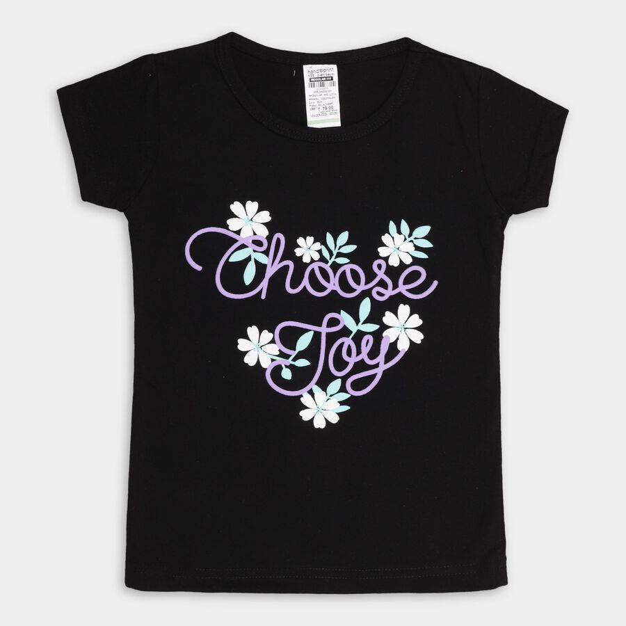 Girls' T-Shirt , Black, large image number null